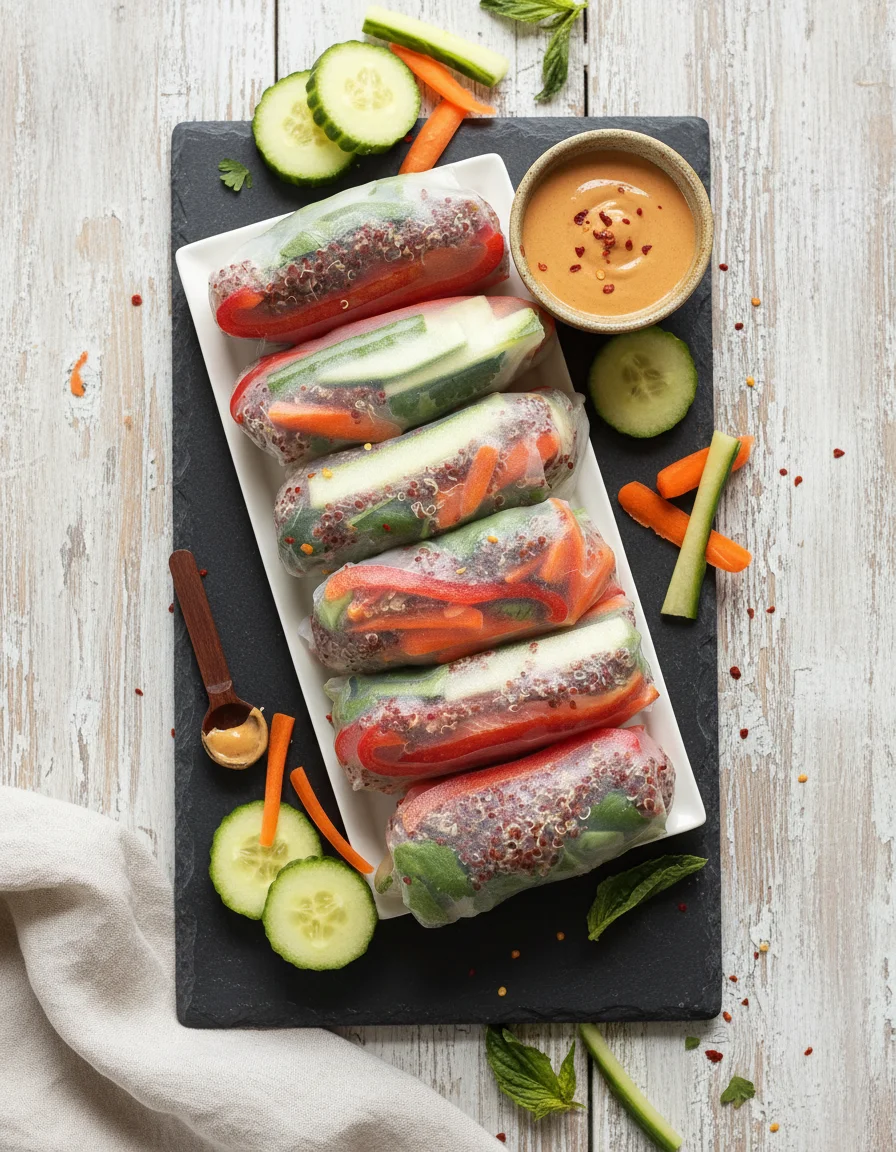 Quinoa Spring Rolls with Creamy Cashew Sauce