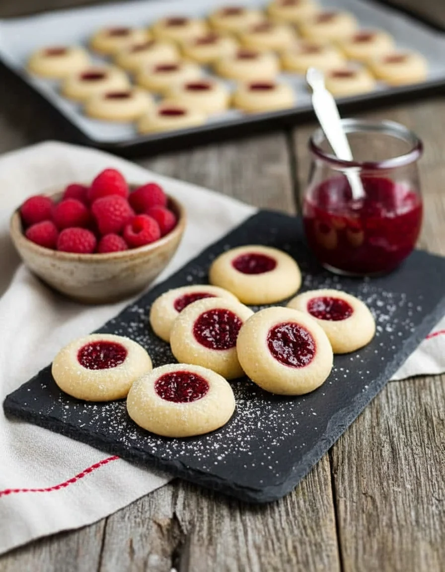 Raspberry Thumbprint Cookies