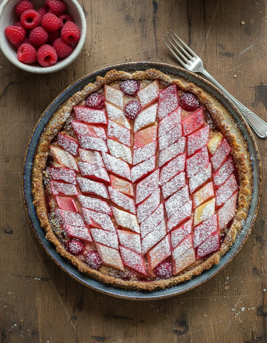 Rhubarb Raspberry Almond Tart
