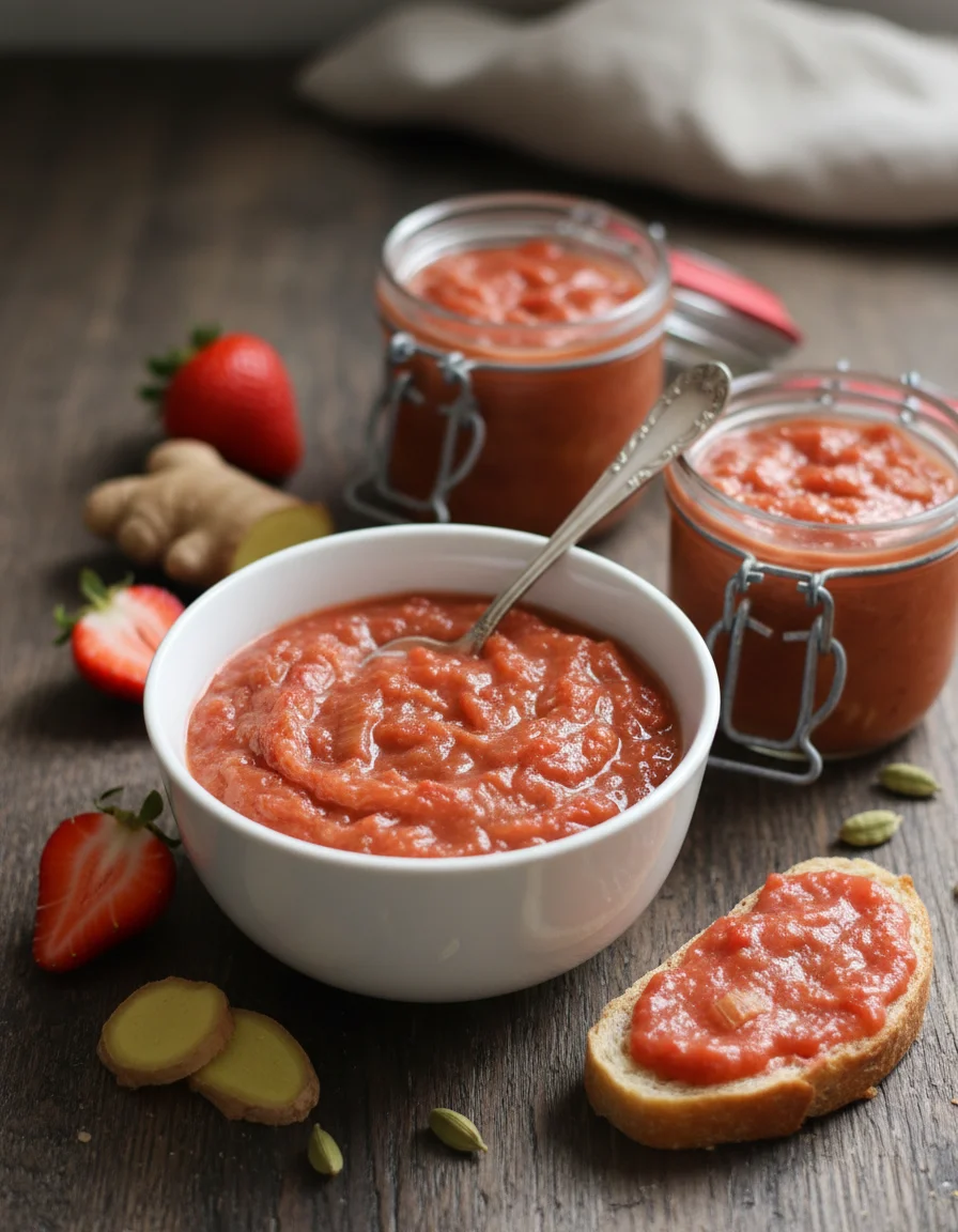 Rhubarb Strawberry Ginger Chutney