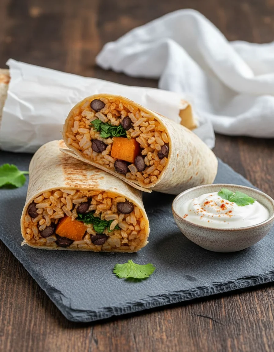 Rice and Black Bean Burrito