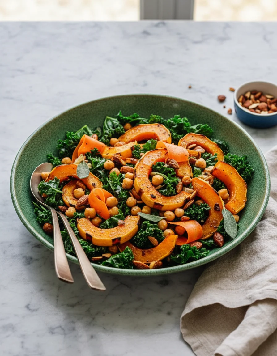 Roasted Butternut Squash Kale Salad