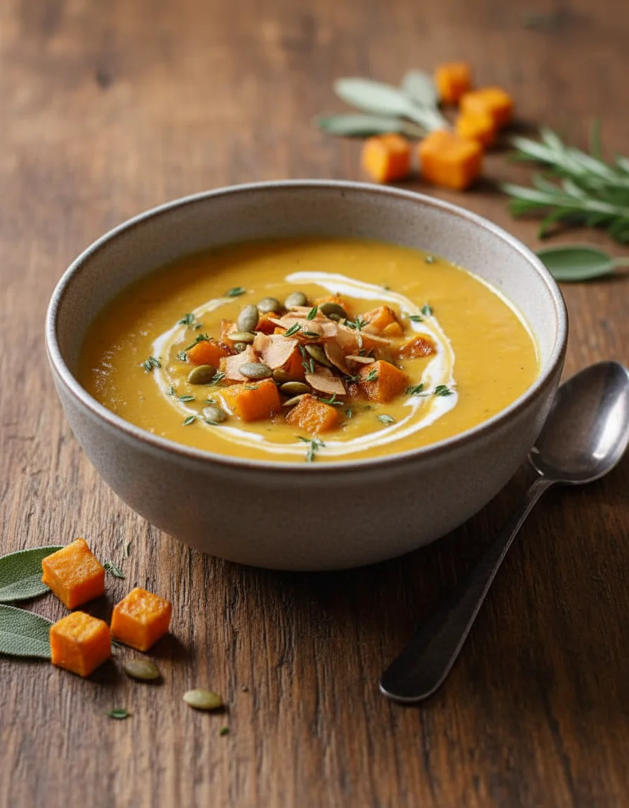 Roasted Squash Sweet Potato Soup