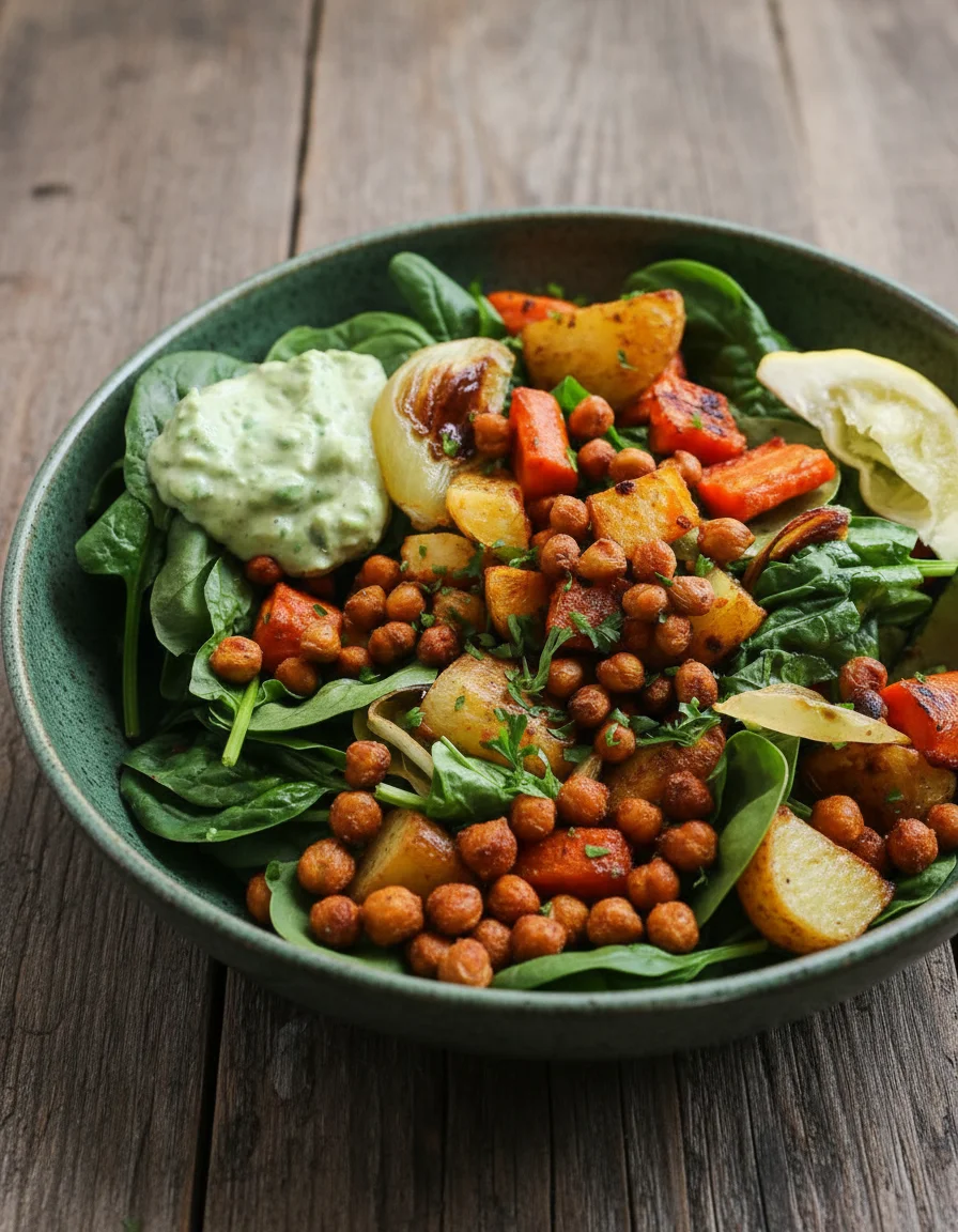 Roasted Vegetable Salad with Crispy Chickpeas