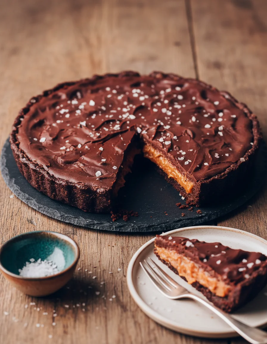 Salted Caramel Chocolate Tart