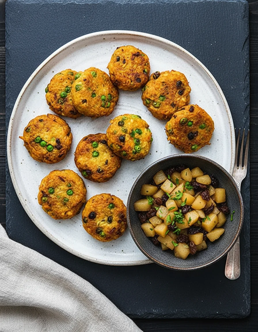 Samosa-Spiced Latkes with Pear Chutney