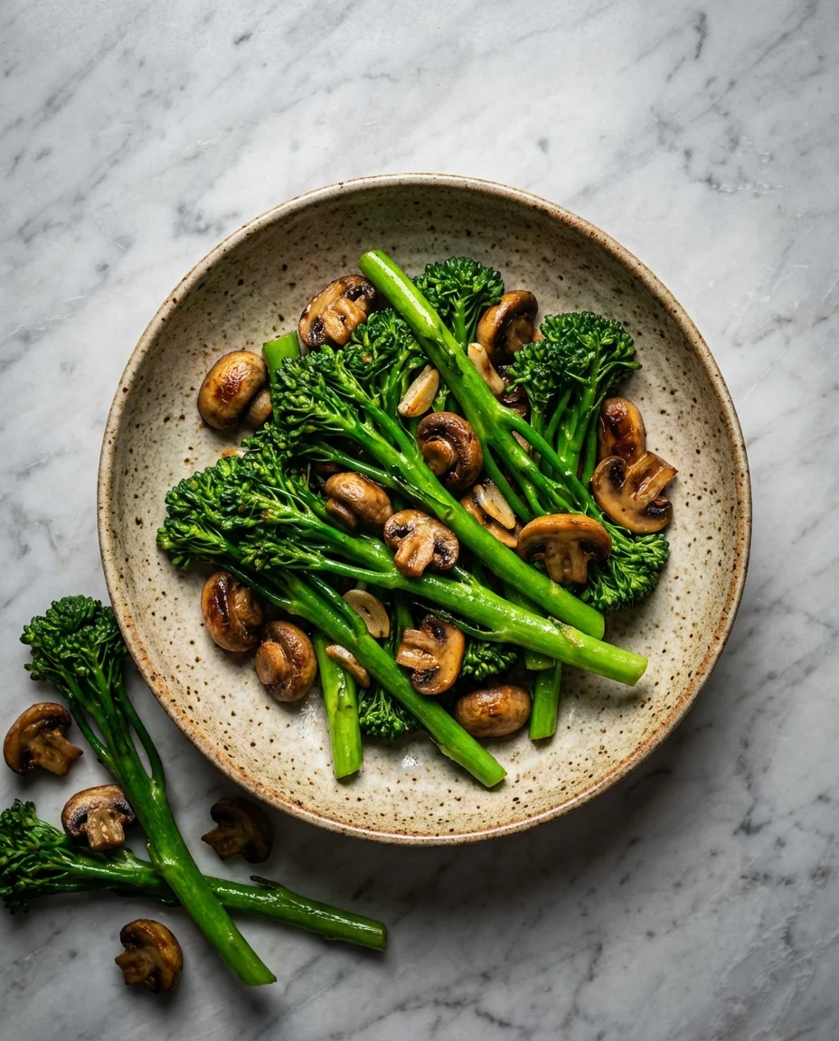 Sautéed Tenderstem Garlic Mushrooms