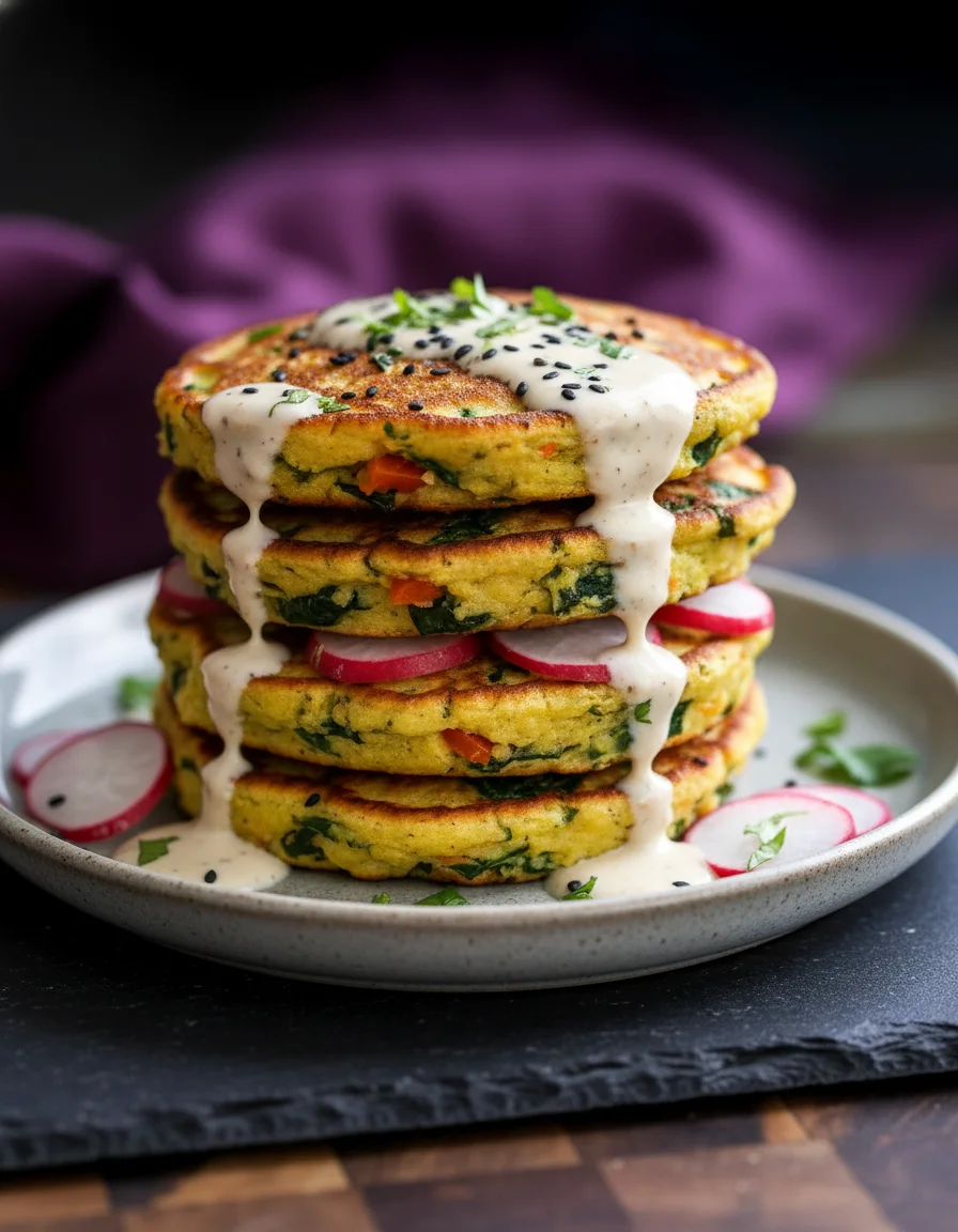 Savory Chickpea Veggie Pancakes