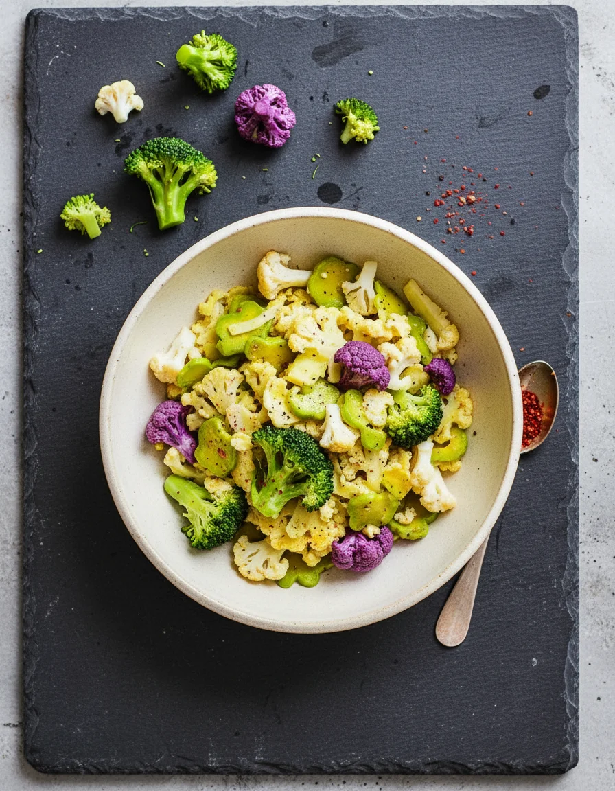 Shaved Broccoli Cauliflower Salad