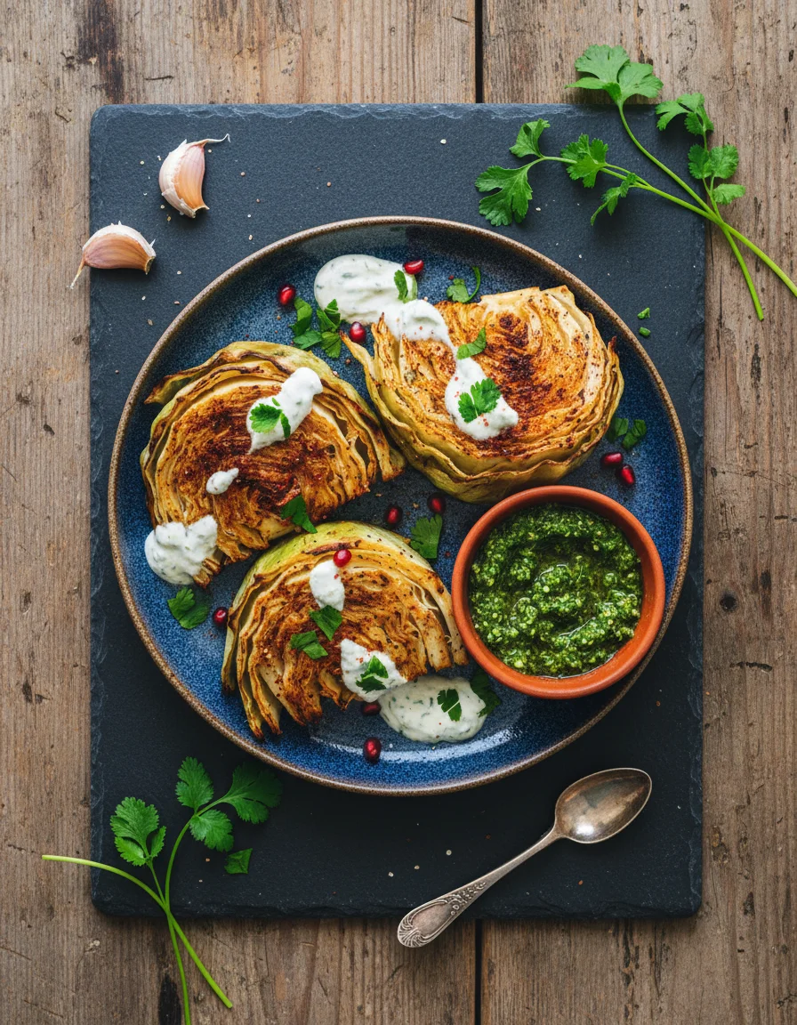 Shawarma Roasted Cabbage Wedges