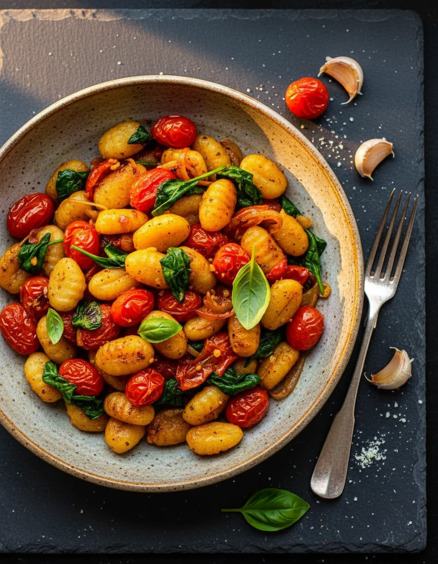 Sheet Pan Gnocchi with Tomatoes