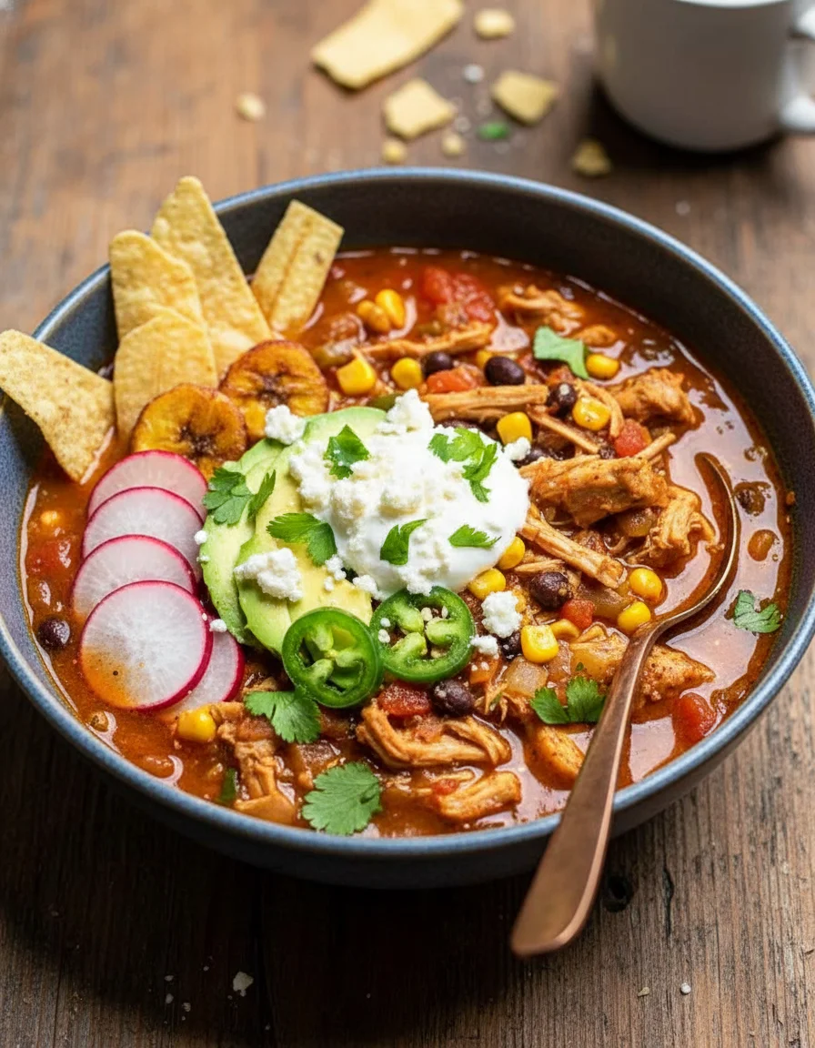 Slow Cooker Vegan Tortilla Soup