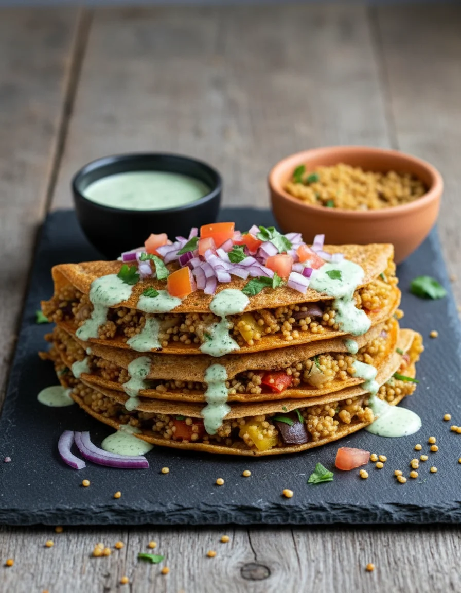 Smoky Millet Stuffed Sweet Potato Crepes