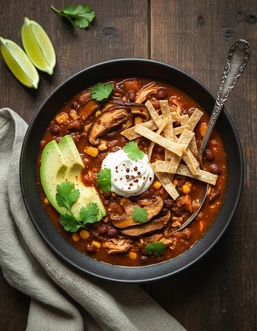 Smoky Shiitake Tortilla Soup