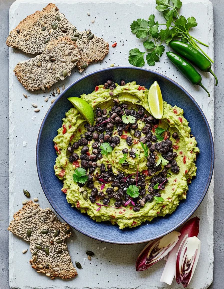South American Guacamole with Popped Black Beans
