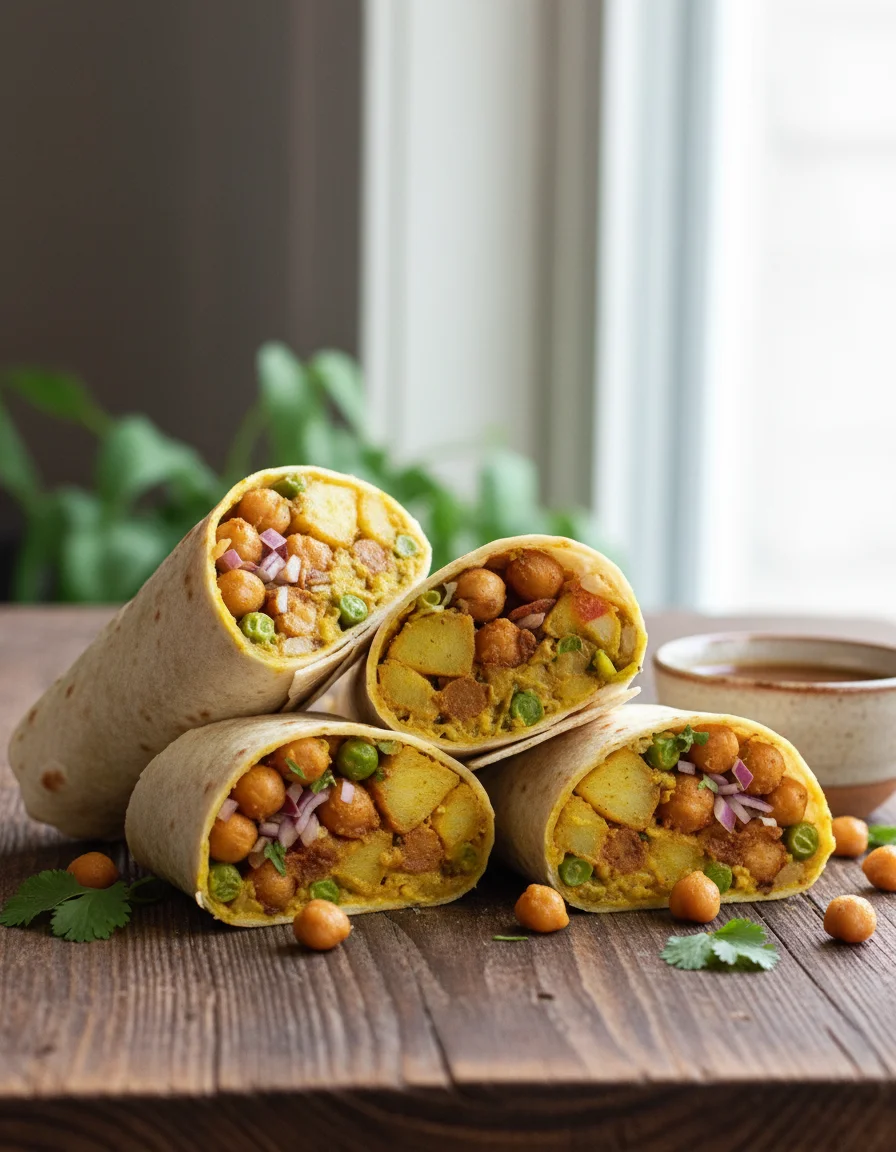 Spiced Potato Chickpea Wraps