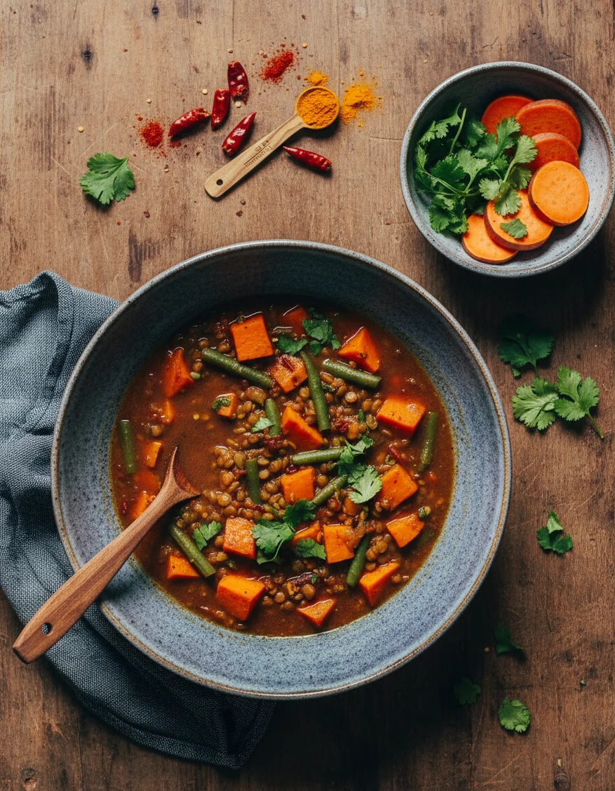 Spiced Sweet Potato Lentil Soup