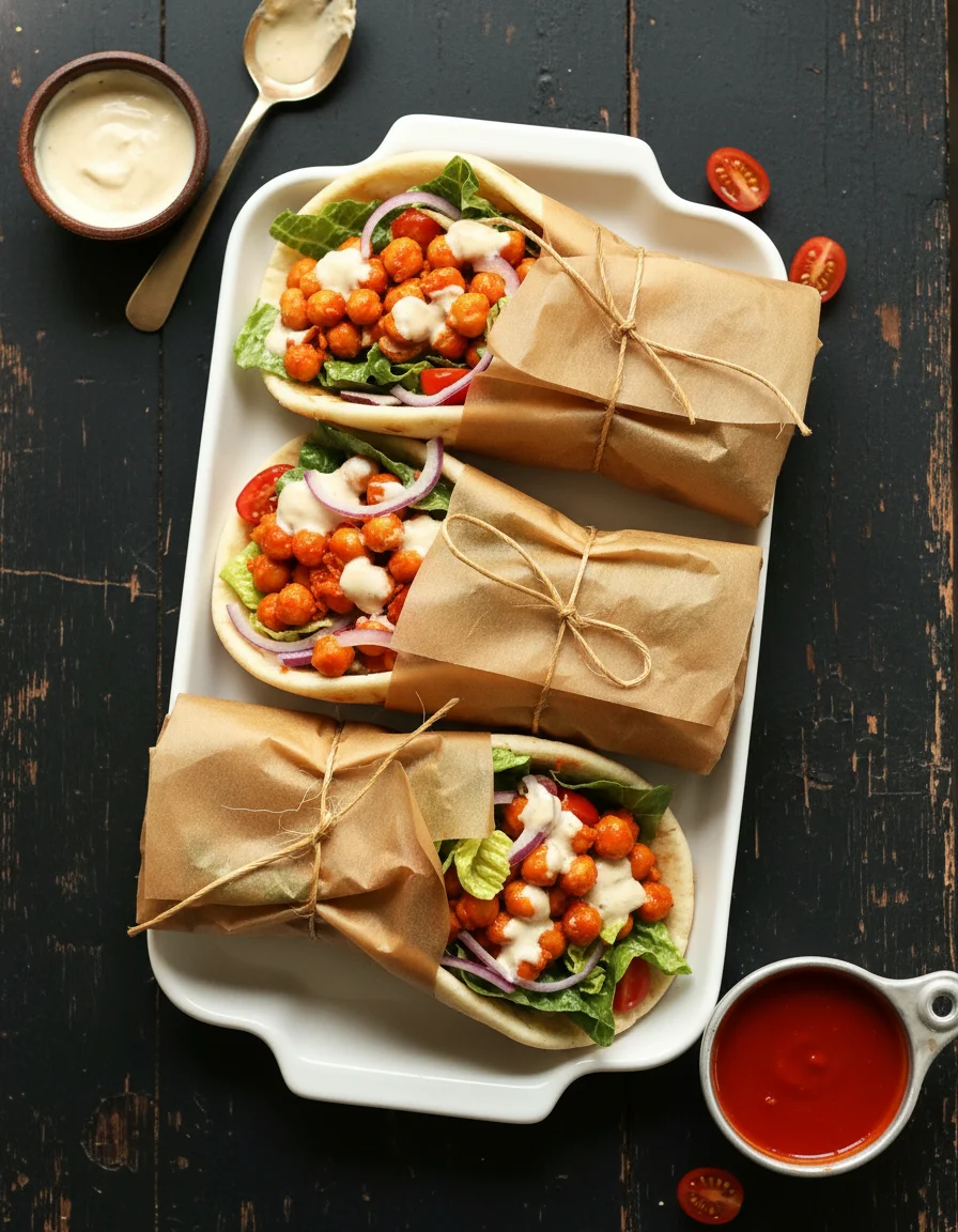 Spicy Buffalo Chickpea Wraps