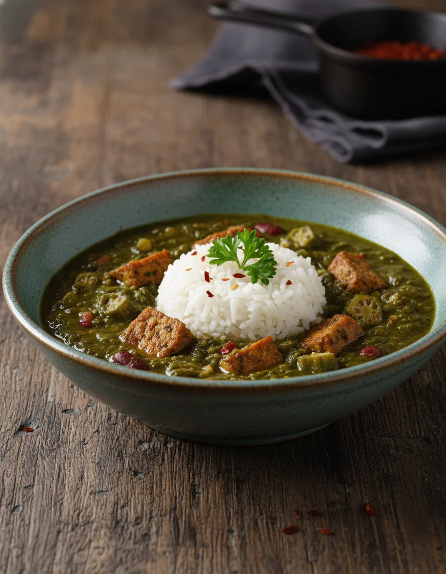 Spicy Greens Tempeh Gumbo