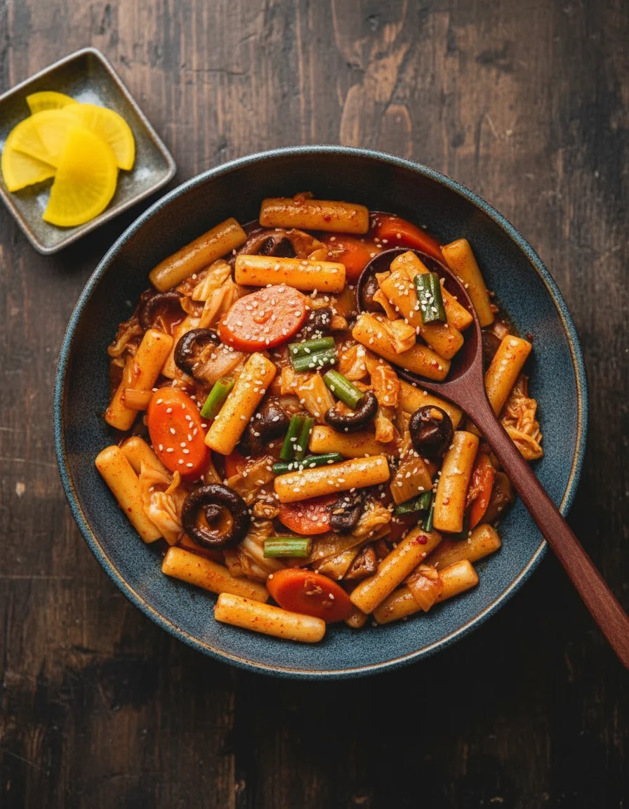 Spicy Korean Rice Cakes with Vegetables
