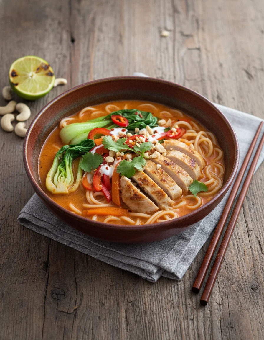 Spicy Red Curry Noodle Soup