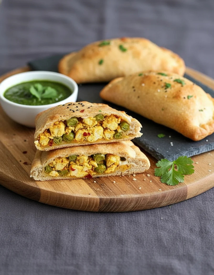 Spicy Tofu Pea Calzones