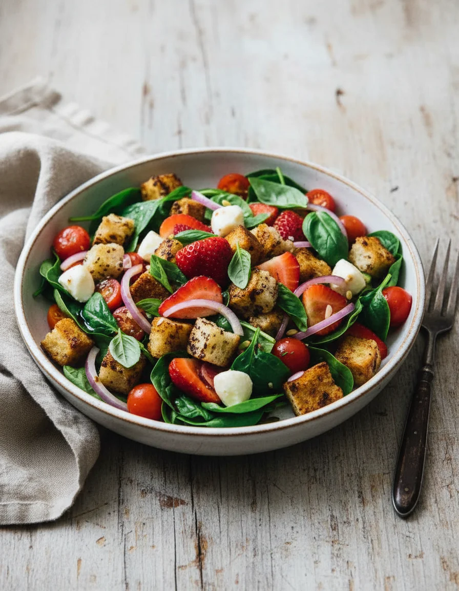 Strawberry Panzanella Salad