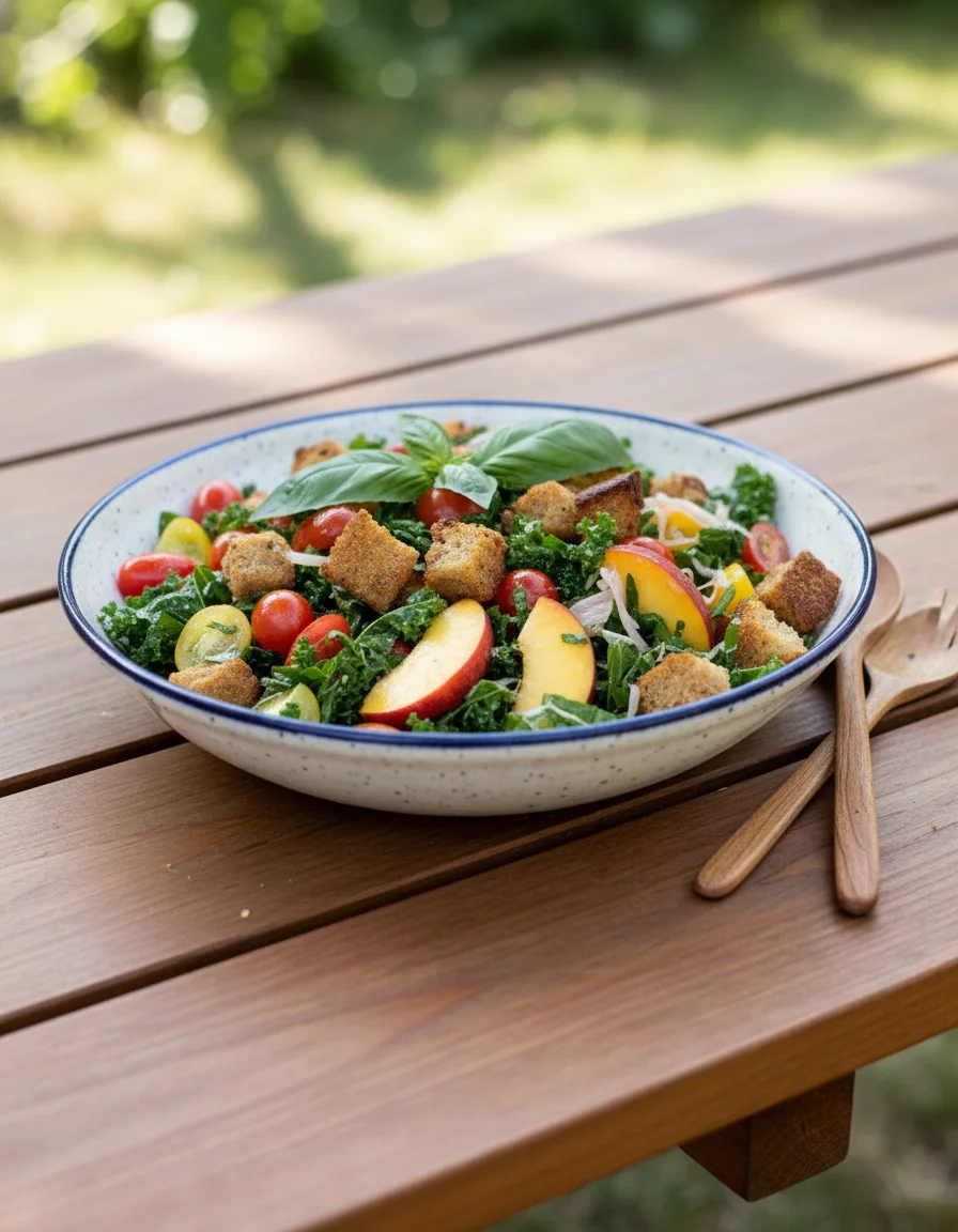 Summer Peach Tomato Panzanella