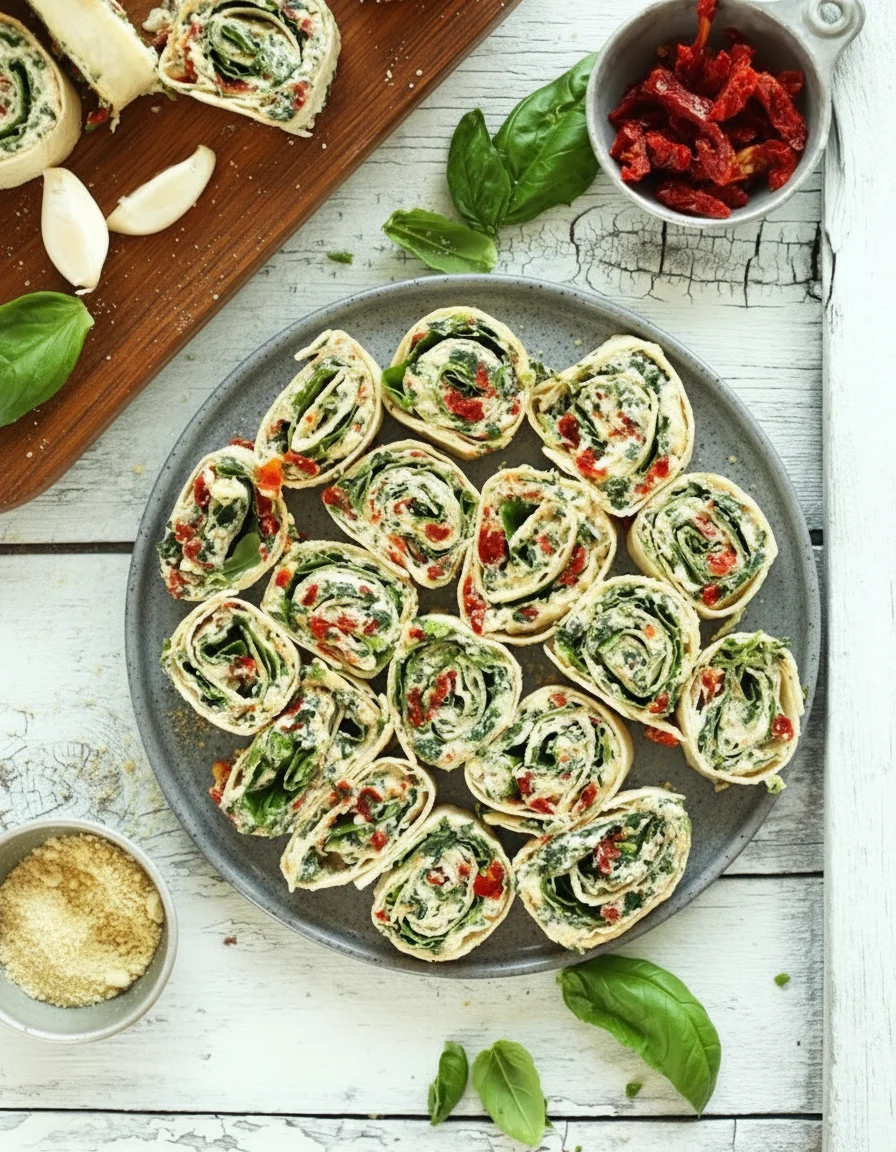 Sun-Dried Tomato Basil Pinwheels
