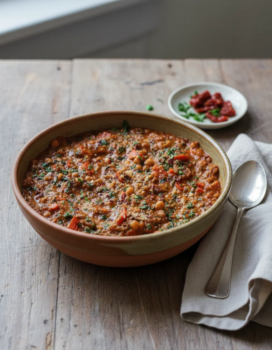 Sun-Dried Tomato Lentil Chickpea Stew