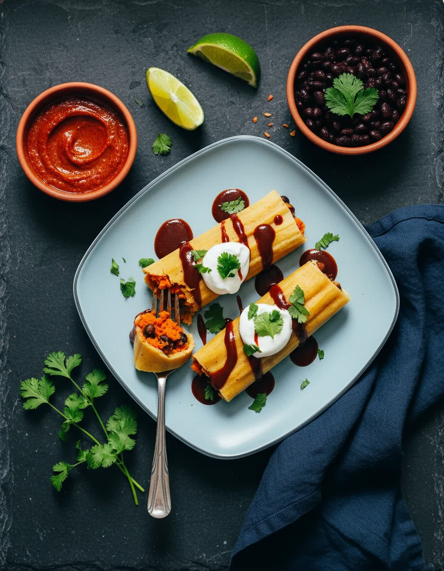 Sweet Potato Black Bean Tamales