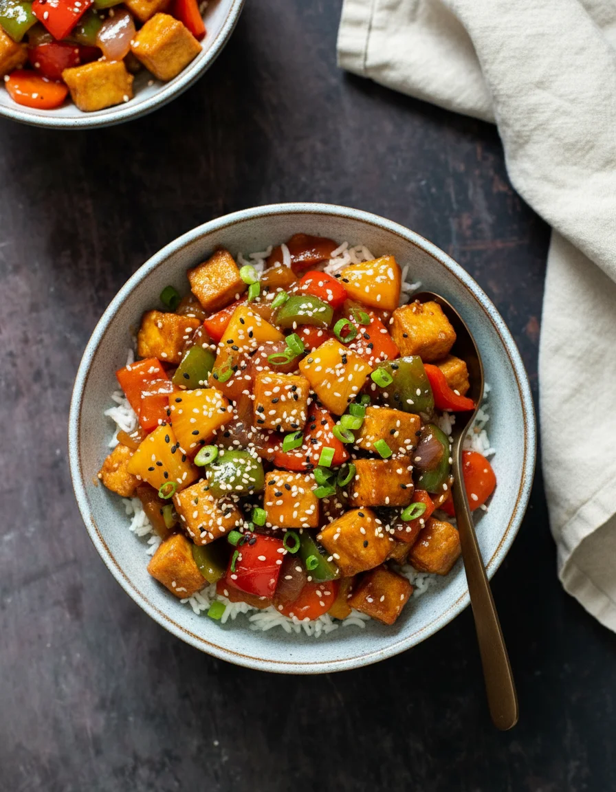 Sweet Sour Tofu Veggie Stir Fry