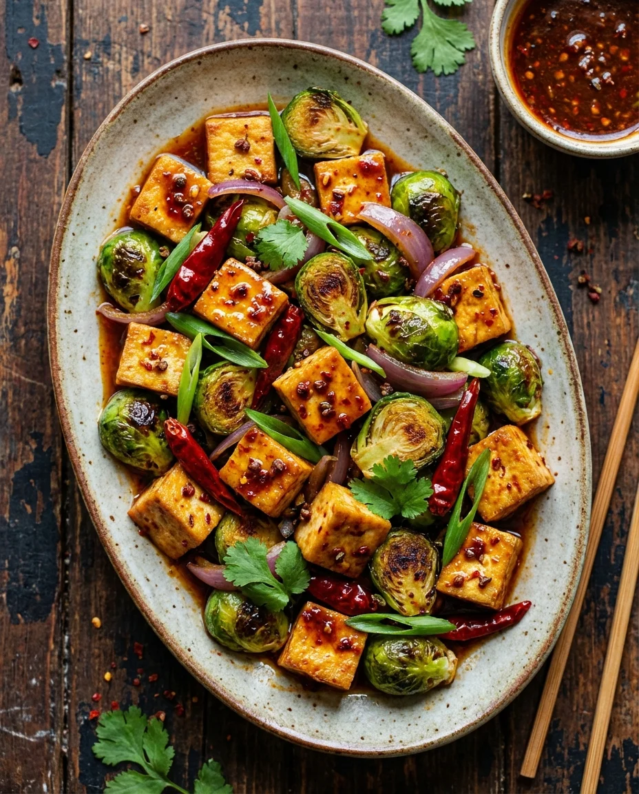 Szechuan Tofu & Brussels Sprouts
