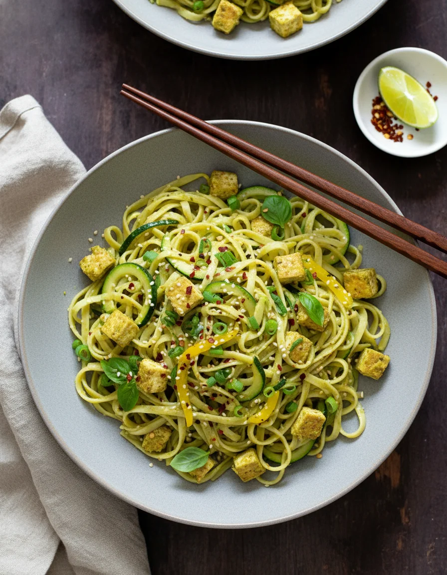 Thai Green Curry Noodles with Tofu