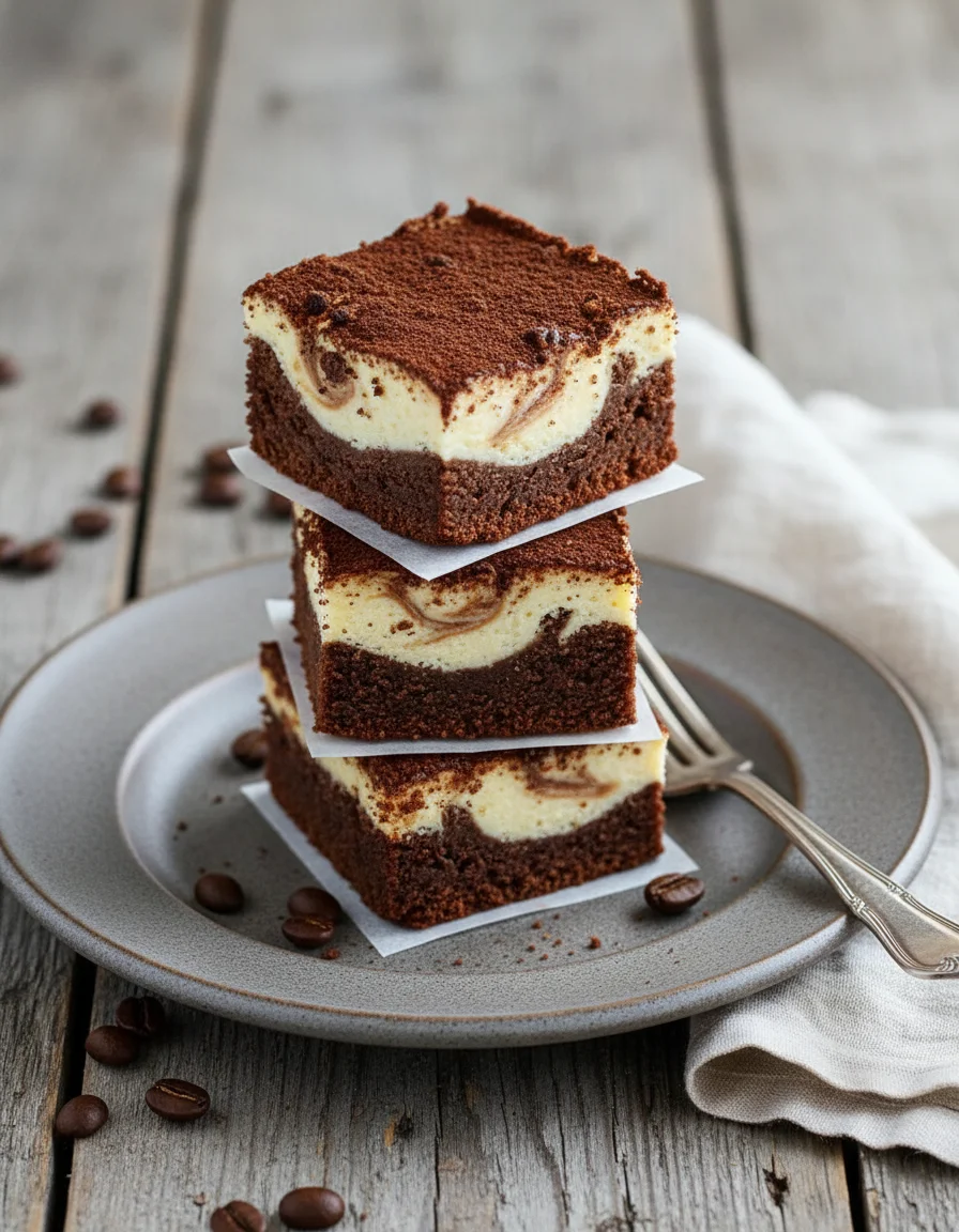 Tiramisu Cheesecake Brownies