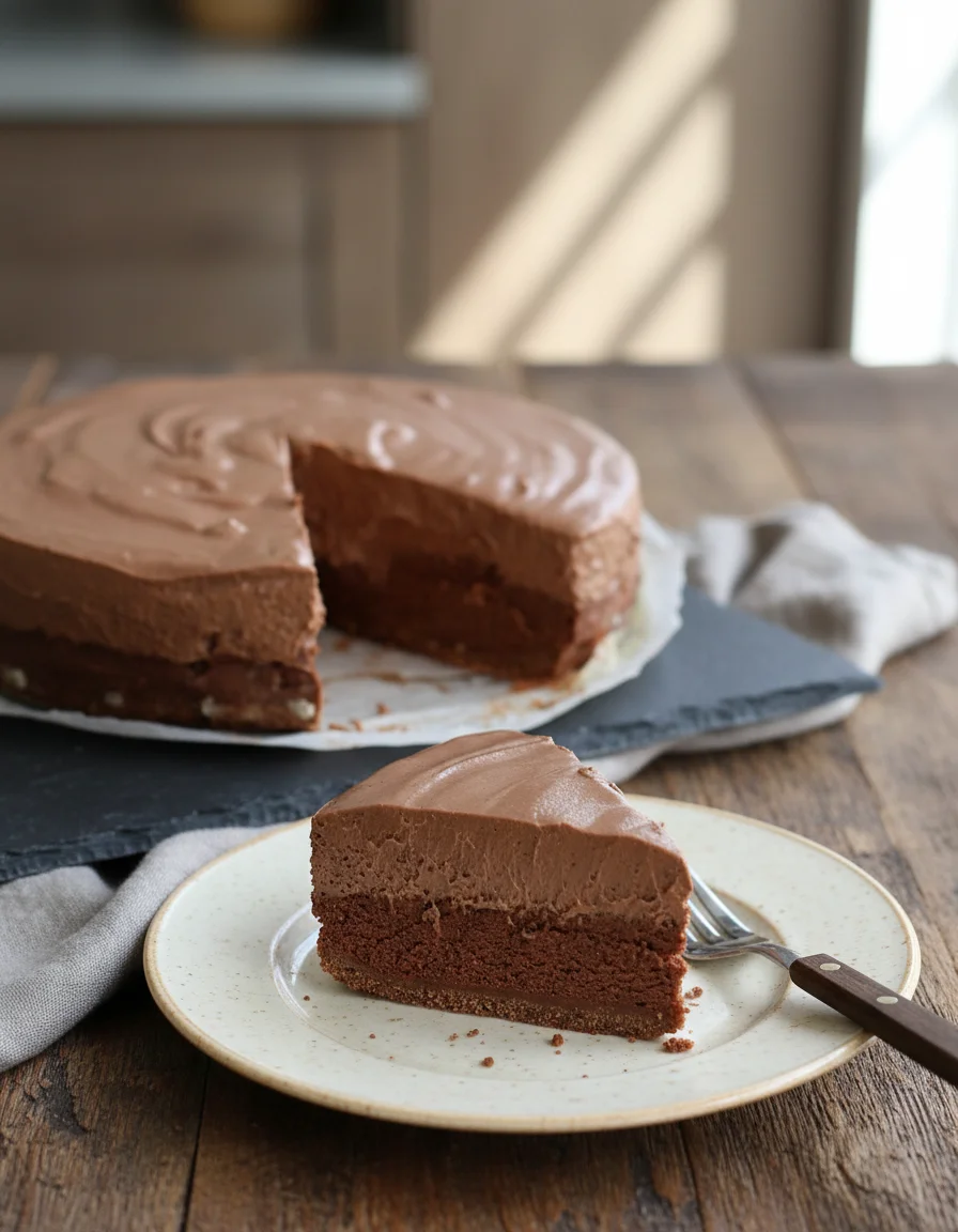 Triple Layer Chocolate Mousse Cake