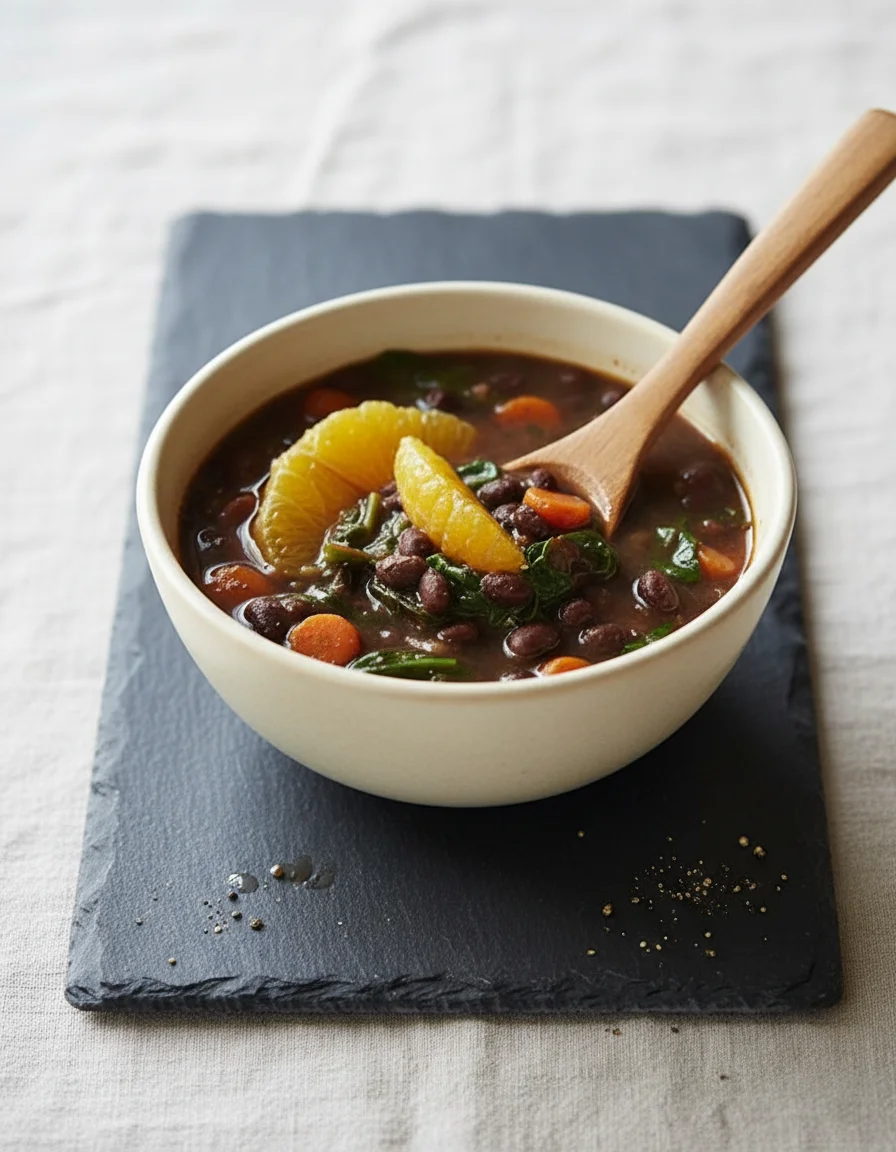 Tropical Black Bean and Collard Green Soup