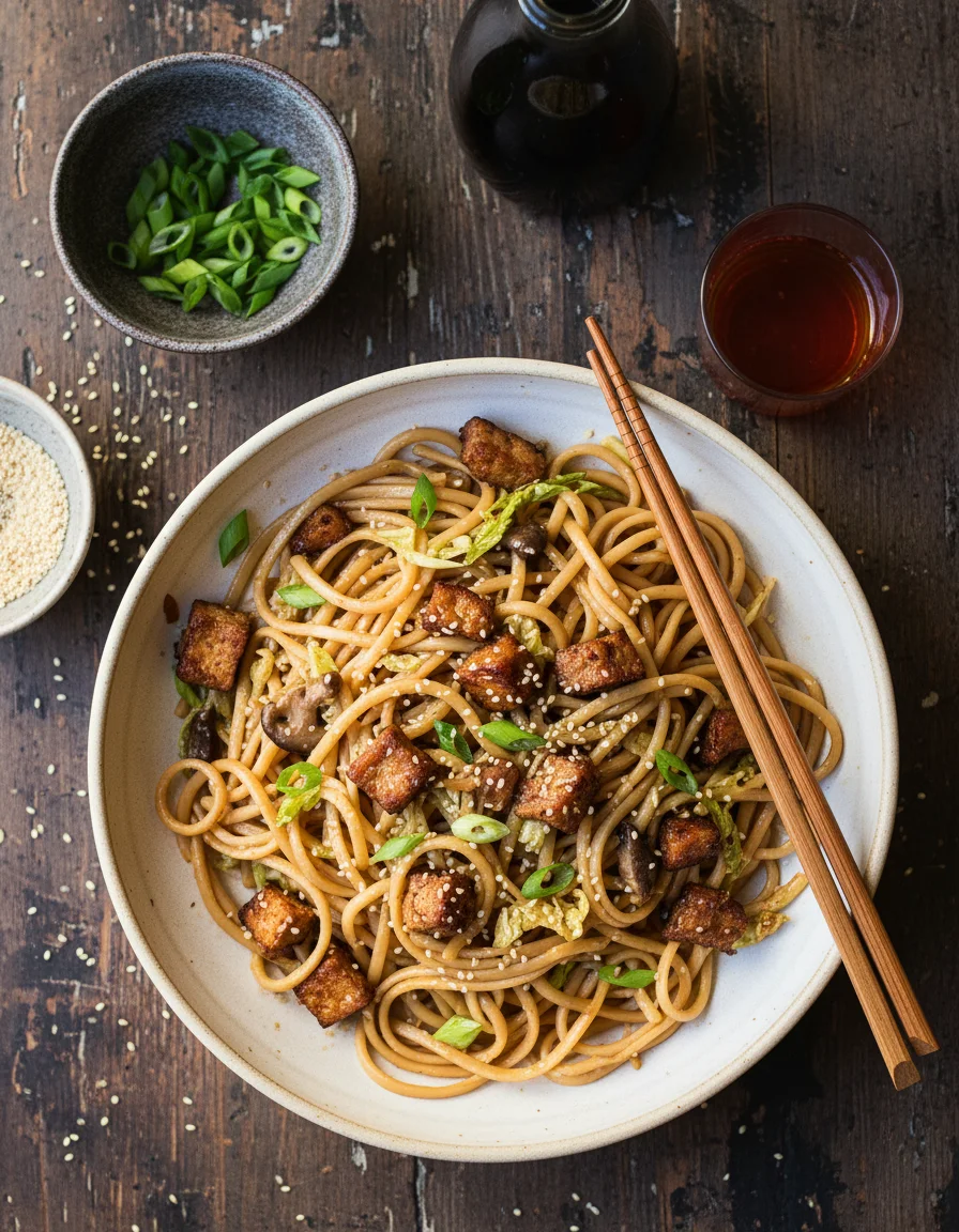 Udon Noodles with Smoked Tofu
