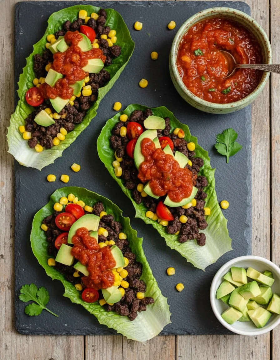 Vegan Black Bean Lettuce Wraps