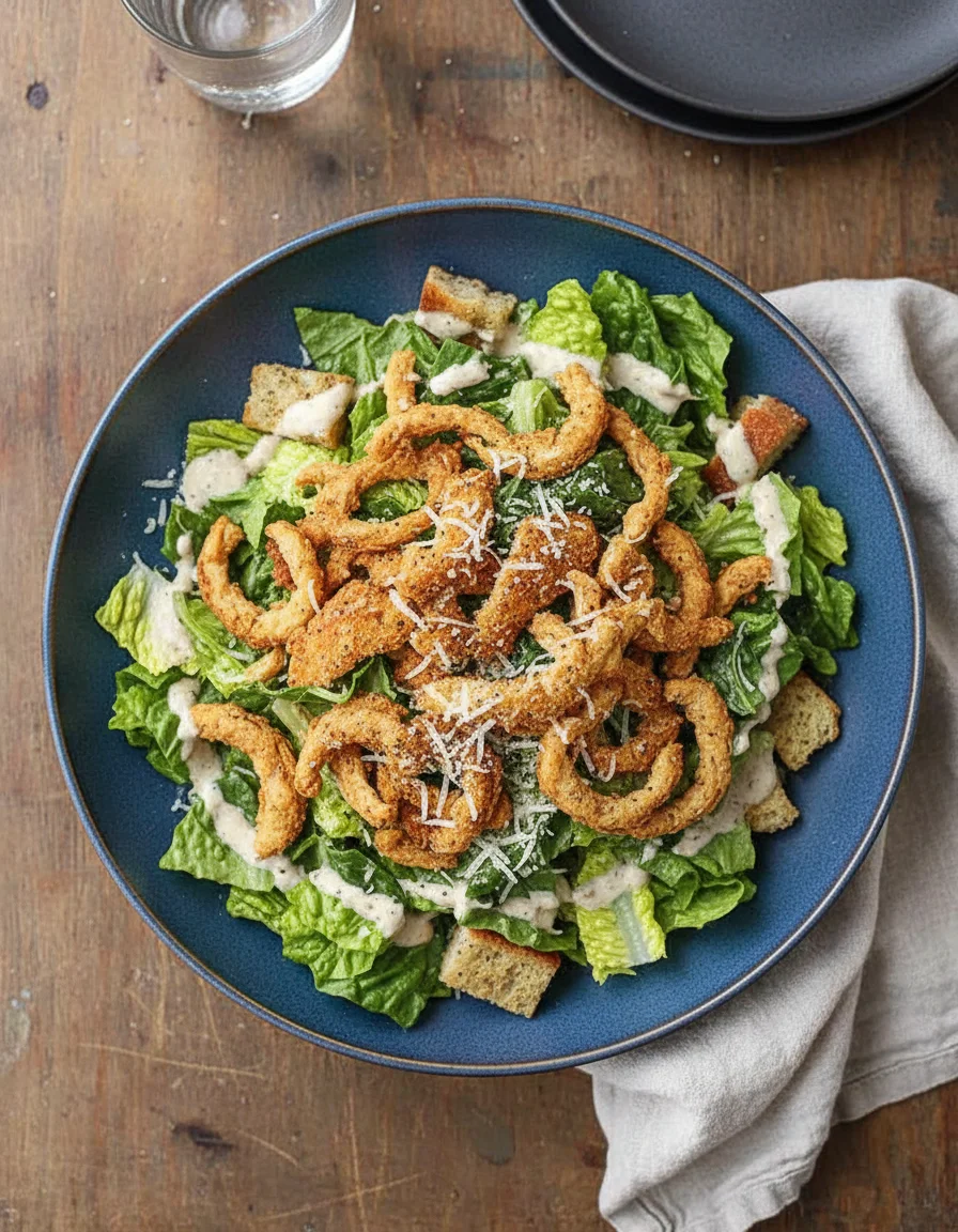 Vegan Caesar Salad with Soy Curls