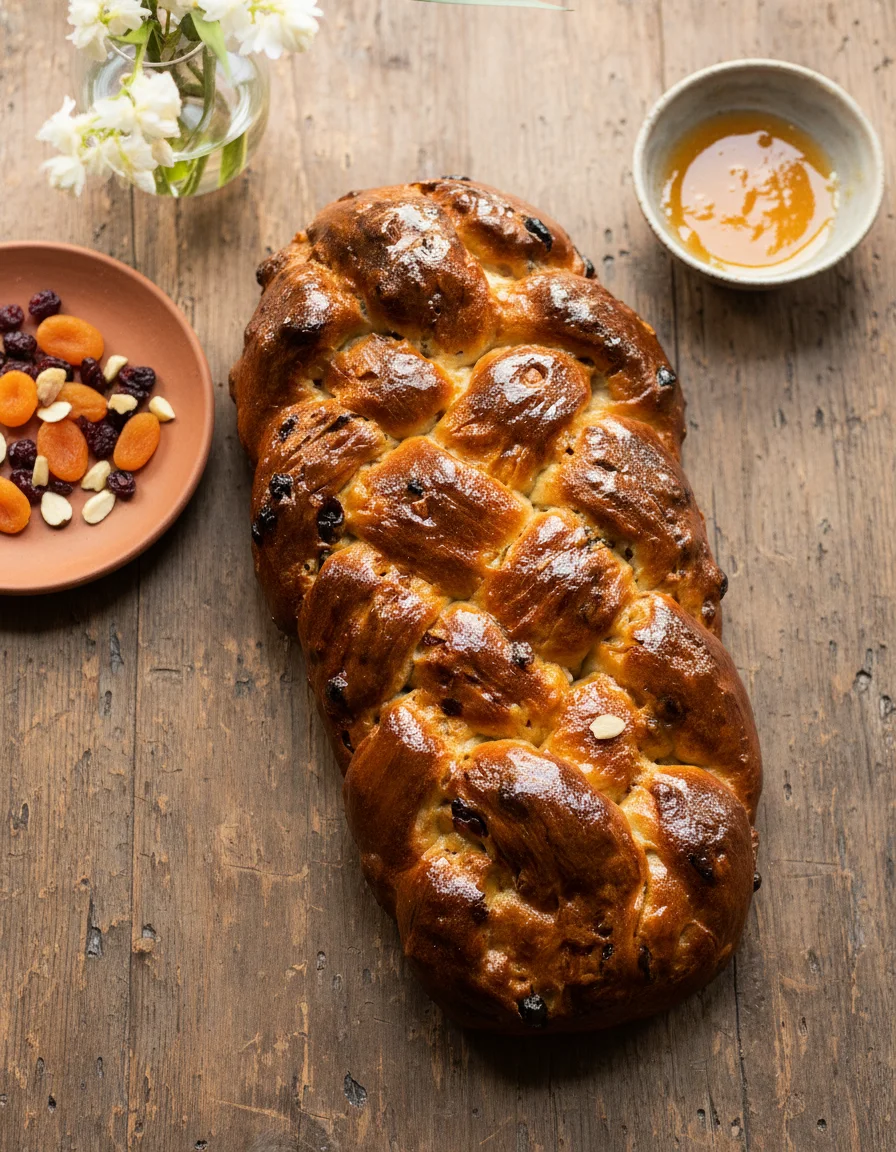 Vegan Challah with Fruit and Nuts