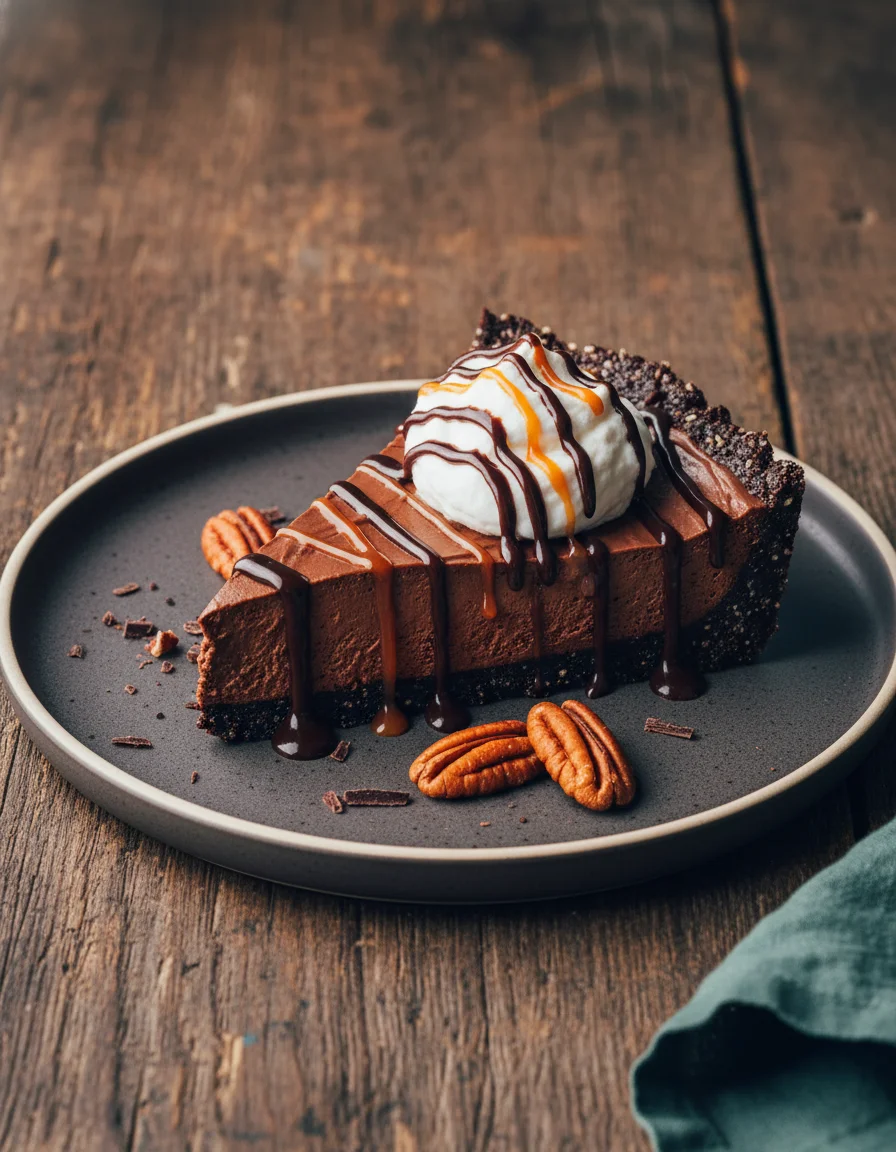 Vegan Double Chocolate Mousse Pie