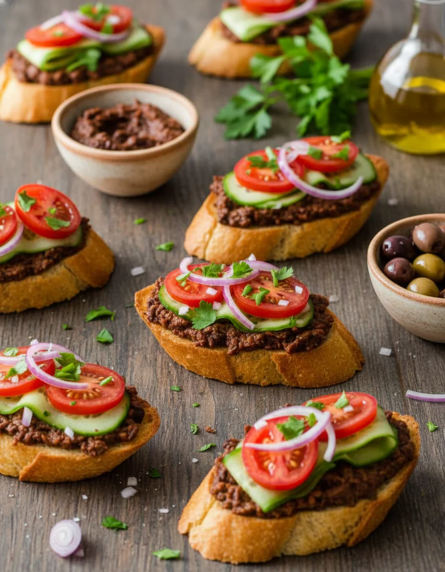 Vegan Greek Bruschetta
