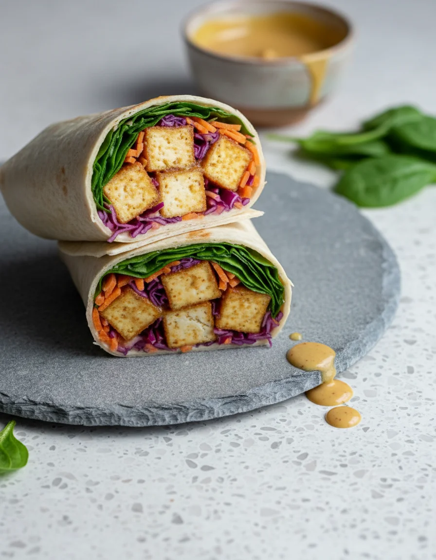 Vegan Honey Mustard Tofu Wraps