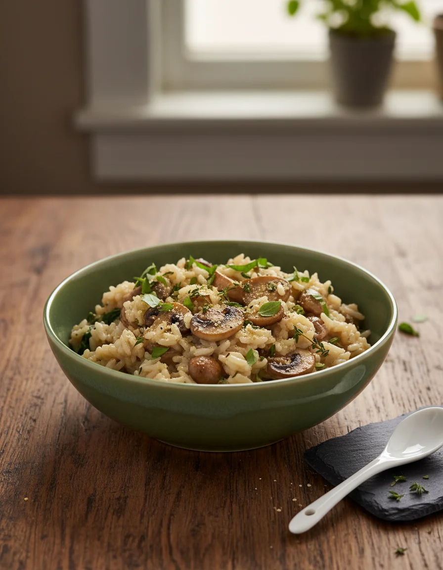 Vegan Instant Pot Mushroom Risotto