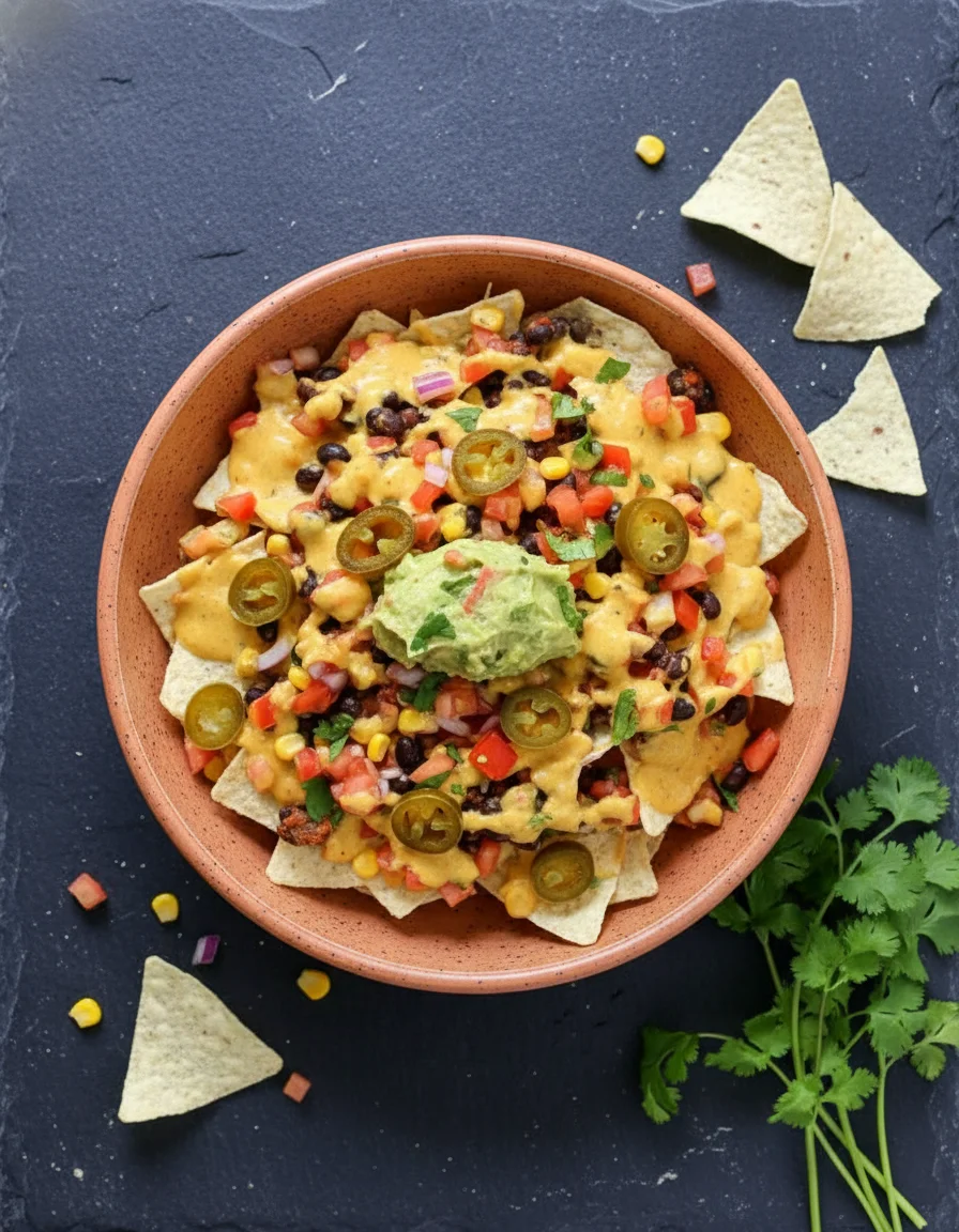 Vegan Nachos with Nut-free Nacho Cheese