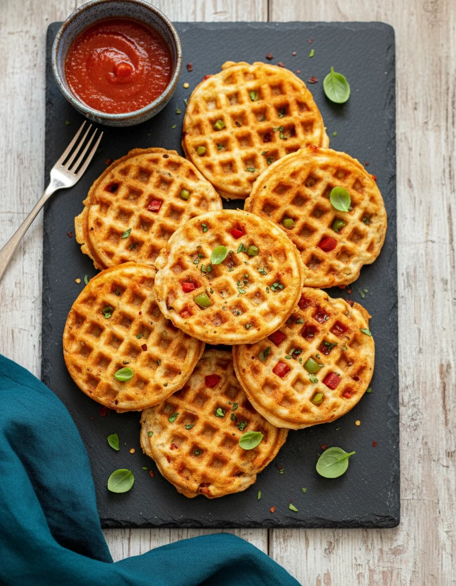Vegan Pizza Waffles