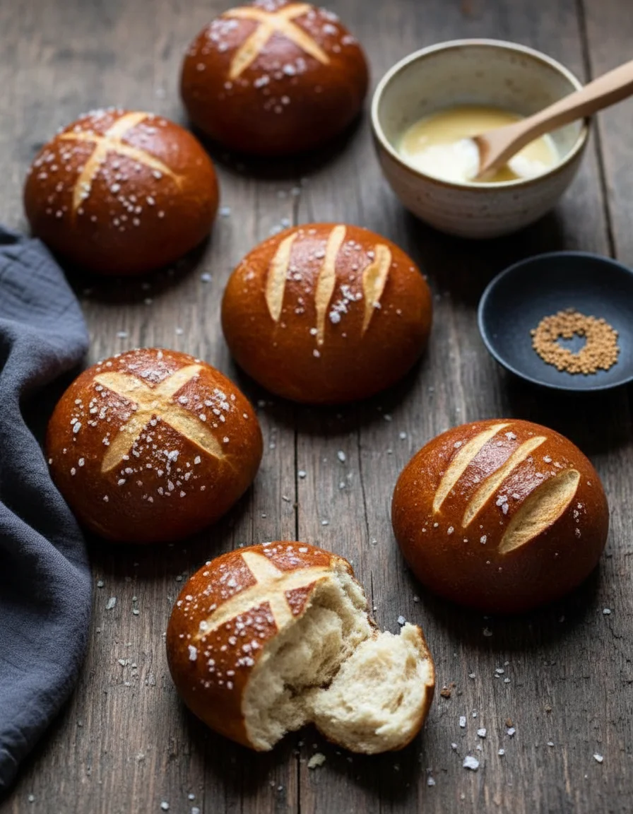 Vegan Pretzel Buns