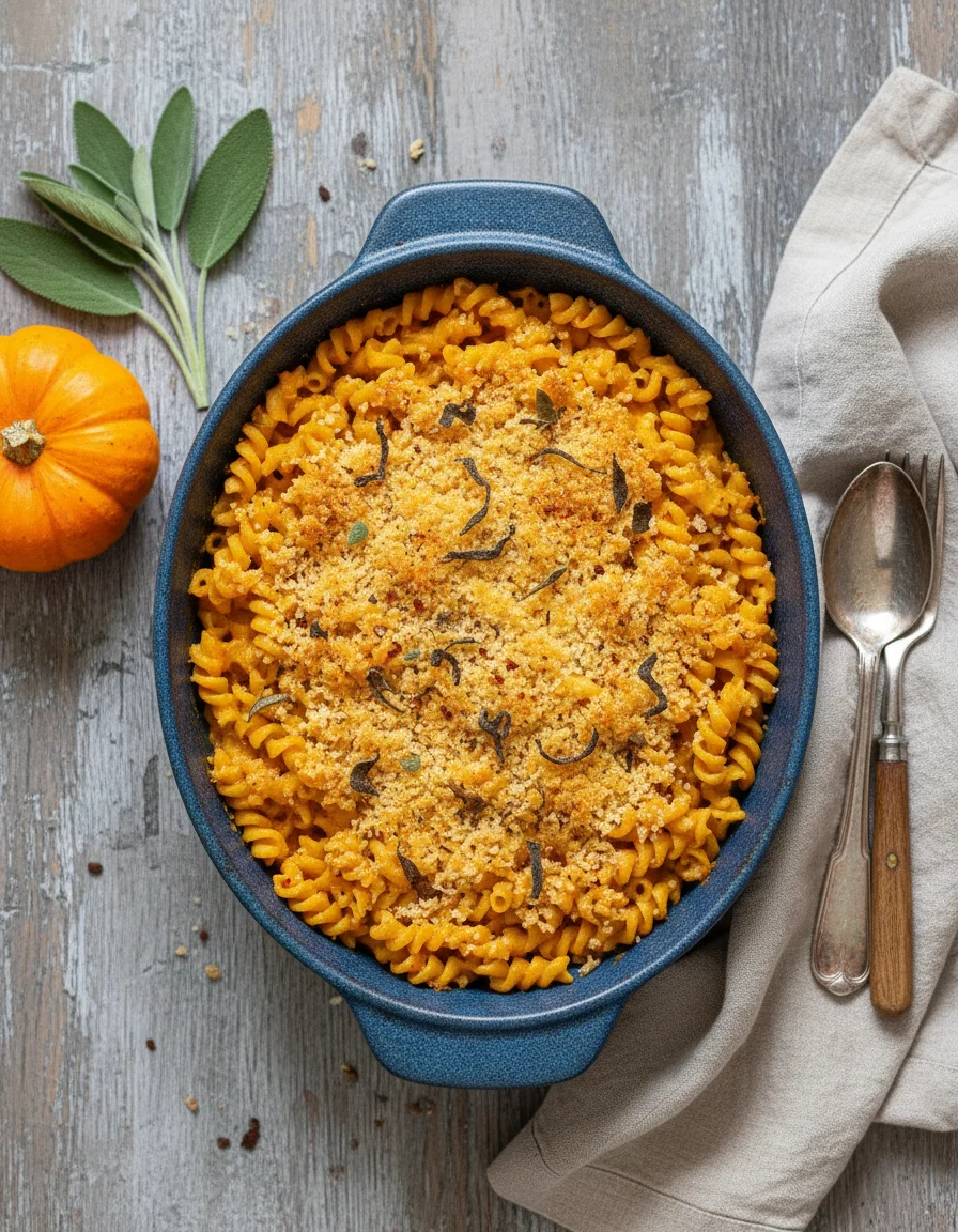 Vegan Pumpkin Mac and Cheese Bake
