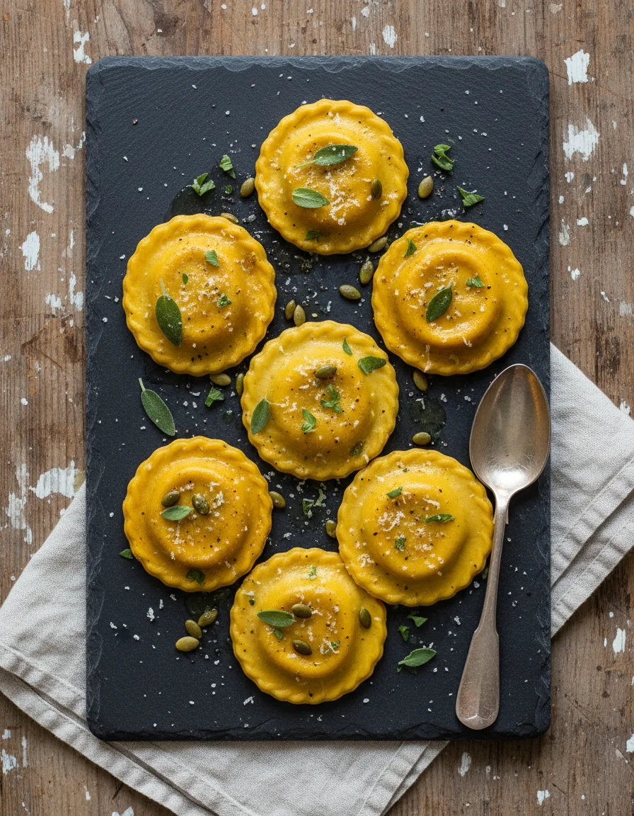 Homemade Pumpkin Ricotta Ravioli